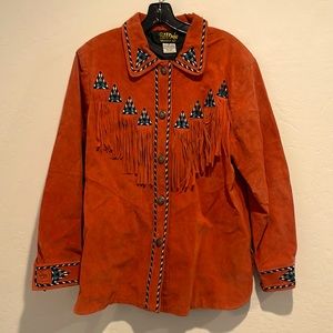 *VINTAGE* BOB MACKIE Leather Fringe Jacket! *Super Rare Color*!